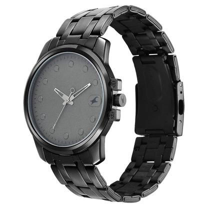 Fastrack Pulse Quartz Analog Anthracite Dial With Black Stainless steel Strap Watch for Guys NU3314NM01F