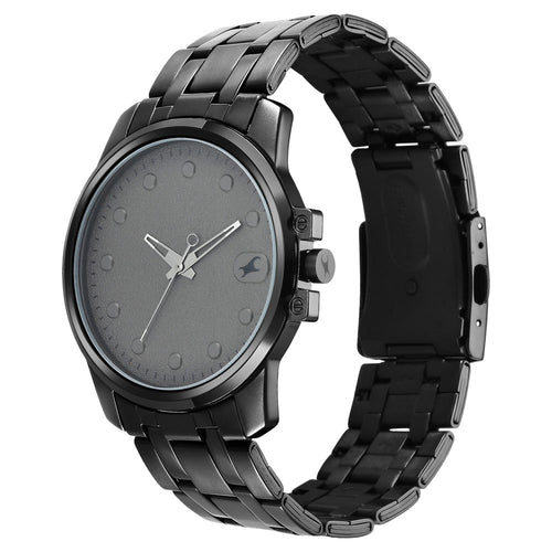 Fastrack Pulse Quartz Analog Anthracite Dial With Black Stainless steel Strap Watch for Guys NU3314NM01F