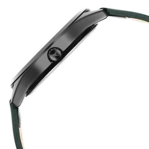 Fastrack Stunners Quartz Analog Black Dial Green Leather Strap Watch For Guys NU3317NL01