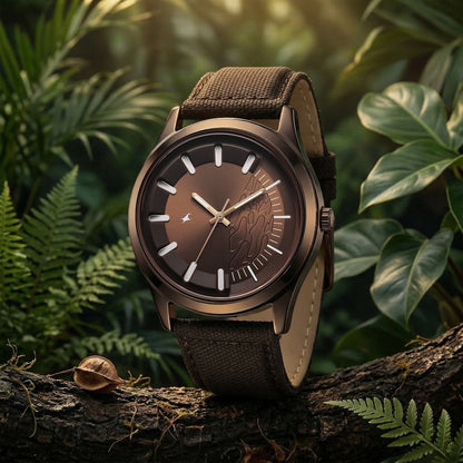 Fastrack Wild Quartz Analog Brown Dial Brown Leather Strap Watch For Guys 3317QL02