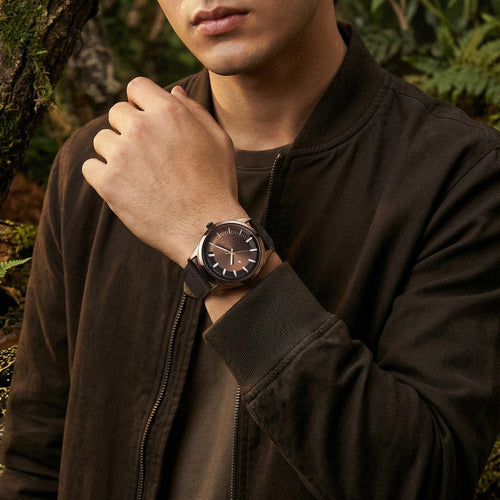 Fastrack Wild Quartz Analog Brown Dial Brown Leather Strap Watch For Guys 3317QL02