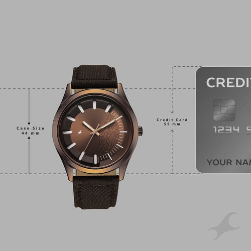 Fastrack Wild Quartz Analog Brown Dial Brown Leather Strap Watch For Guys 3317QL02