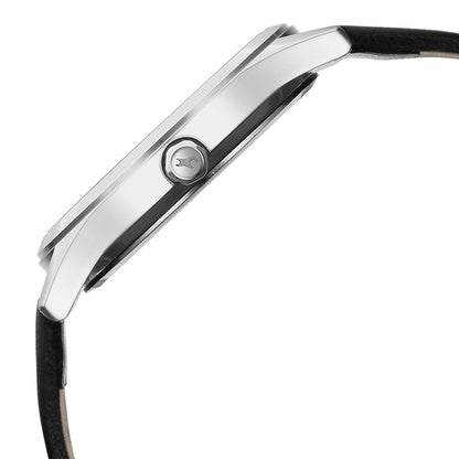 Fastrack Groove Quartz Analog Grey Dial Black Leather Strap Watch For Guys 3317SL02