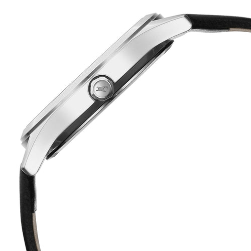 Fastrack Groove Quartz Analog Grey Dial Black Leather Strap Watch For Guys NU3317SL02