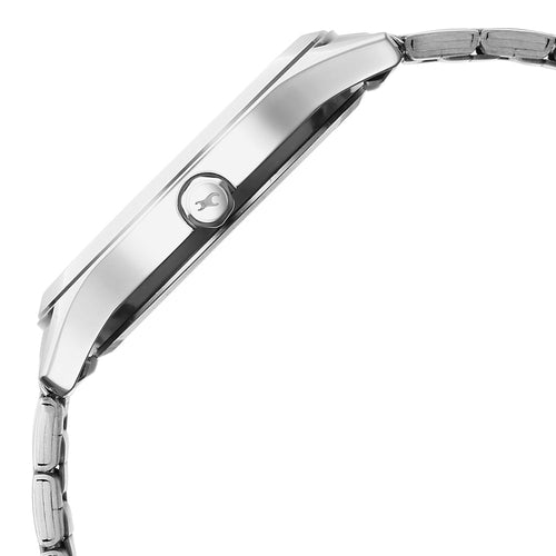 Fastrack Groove Quartz Analog Green Dial Silver Stainless Steel Strap Watch For Guys NU3317SM03