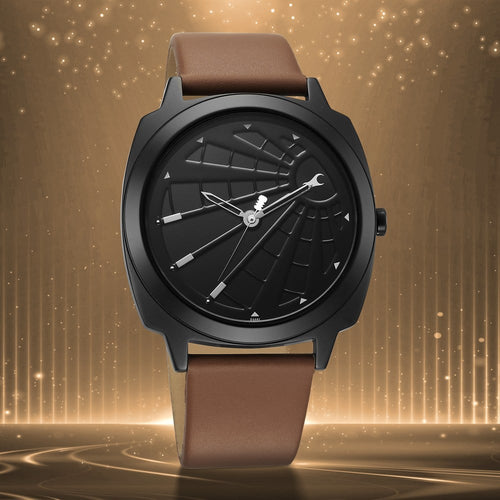 Fastrack Groove Quartz Analog Black Dial Guys Leather Watch NU3322NL01