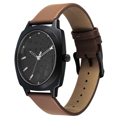 Fastrack Groove Quartz Analog Black Dial Guys Leather Watch NU3322NL01