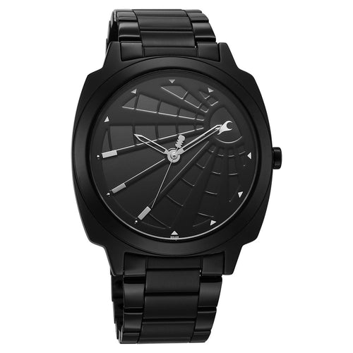 Fastrack Groove Quartz Analog Black Dial Guys Stainless Steel Watch NU3322NM01