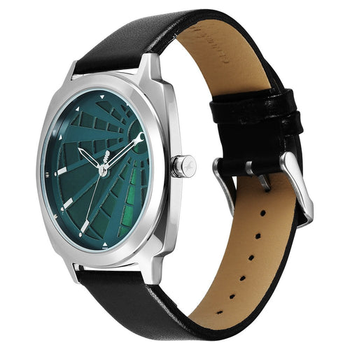 Fastrack Groove Quartz Analog Green Dial Guys Leather Watch NU3322SL01
