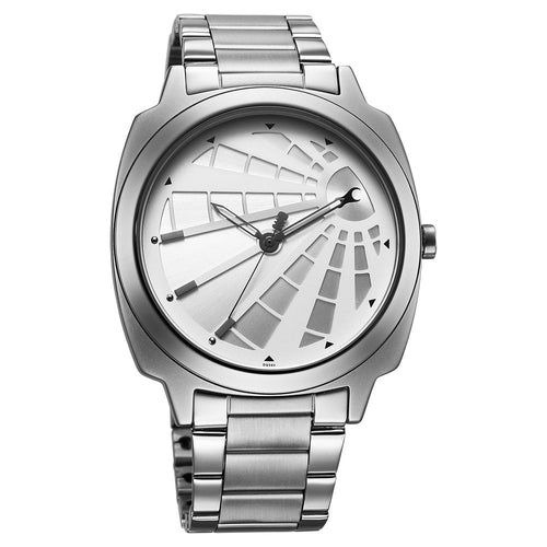 Fastrack Groove Quartz Analog Silver Dial Guys Stainless Steel Watch NU3322SM01