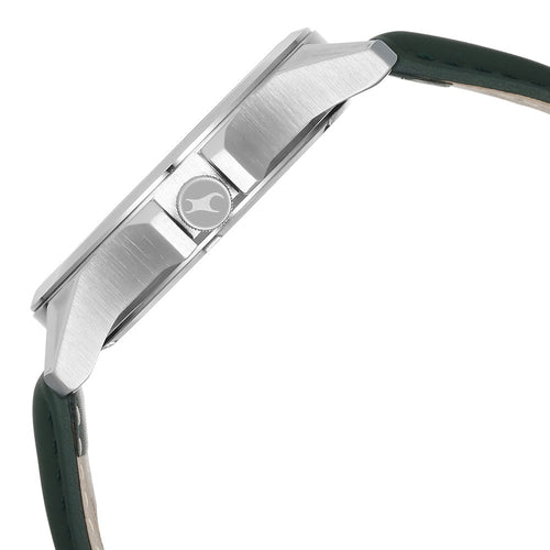 Fastrack Groove Quartz Analog with Date Grey Dial Green Leather Strap Watch For Guys 3323SL01