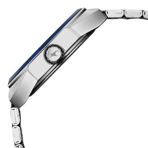 Fastrack Oceanyx Quartz Analog with Date Blue Dial Silver Strap Watch For Guys NU3326KM01