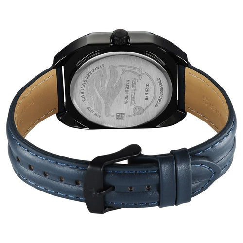Fastrack Oceanyx Quartz Analog with Date Black Dial Blue Strap Watch For Guys NU3326NL01
