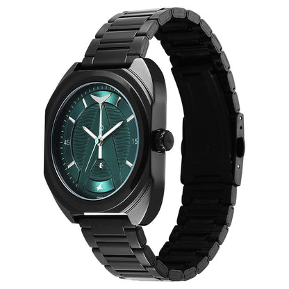 Fastrack Oceanyx Quartz Analog with Date Green Dial Black Strap Watch For Guys 3326NM01