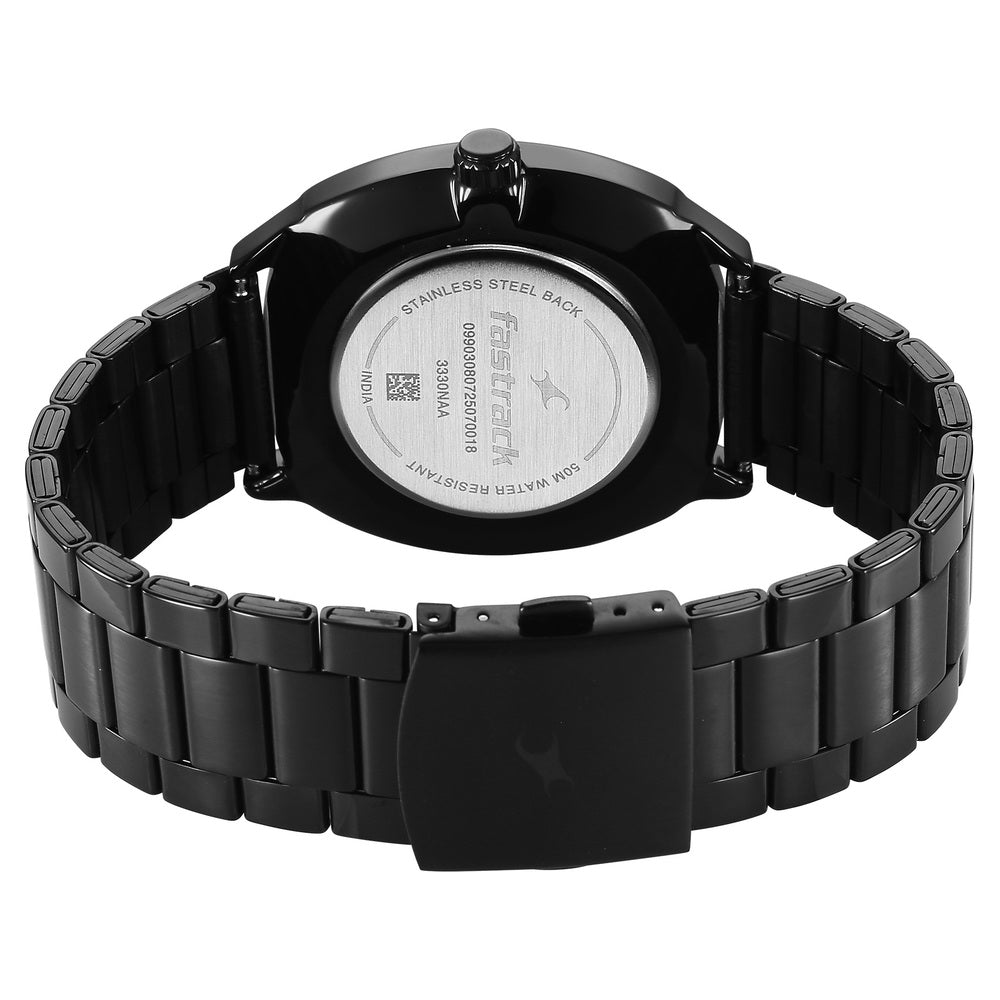 Fastrack Tick Tock Quartz Multifunction Brown Dial Stainless Steel Strap Watch For Guys 3330NM01