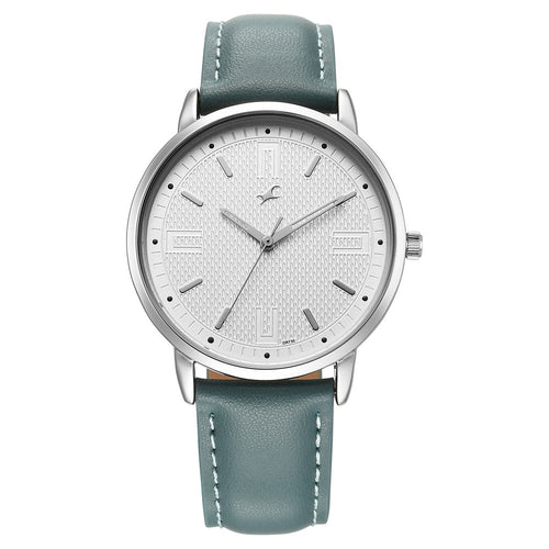 Fastrack Stunners X Quartz Analog Silver Dial Leather Strap Watch For Guys NU38159SL01