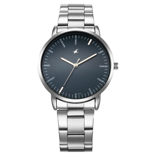 Fastrack Stunners X Quartz Analog Blue Dial Stainless Steel Strap Watch For Guys NU38159SM02