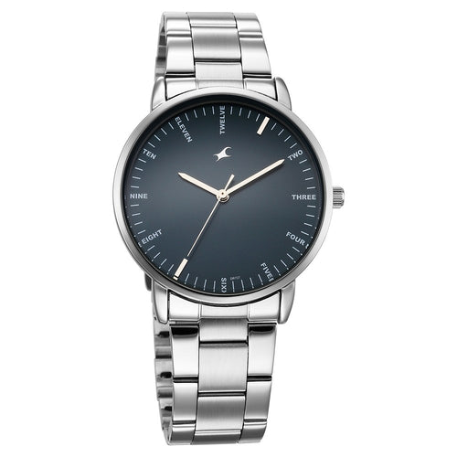 Fastrack Stunners X Quartz Analog Blue Dial Stainless Steel Strap Watch For Guys NU38159SM02