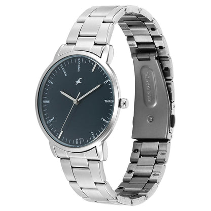 Fastrack Stunners X Quartz Analog Blue Dial Stainless Steel Strap Watch For Guys NU38159SM02