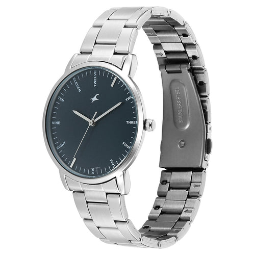 Fastrack Stunners X Quartz Analog Blue Dial Stainless Steel Strap Watch For Guys NU38159SM02