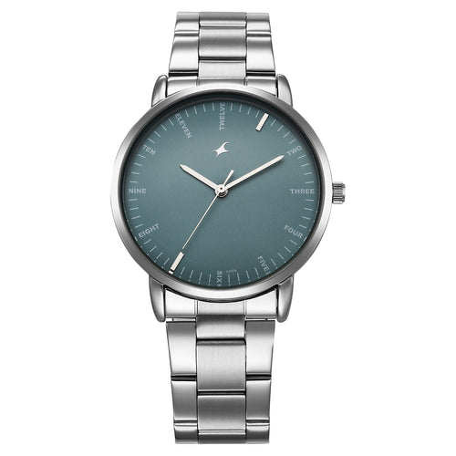 Fastrack Stunners X Quartz Analog Blue Dial Stainless Steel Strap Watch For Guys 38159SM04