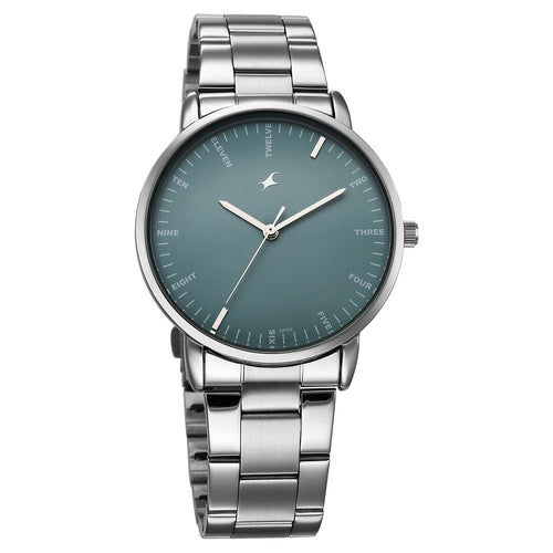 Fastrack Stunners X Quartz Analog Blue Dial Stainless Steel Strap Watch For Guys 38159SM04