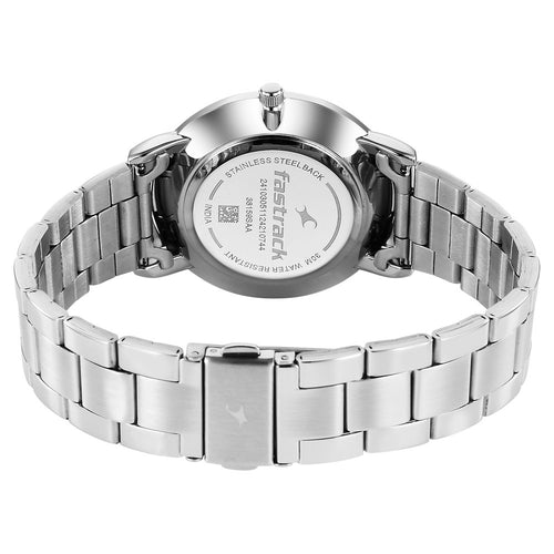 Fastrack Stunners X Quartz Analog Blue Dial Stainless Steel Strap Watch For Guys 38159SM04