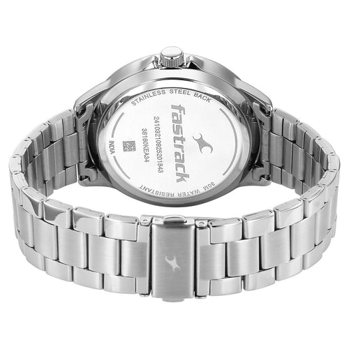 Fastrack Stunners Quartz Analog Green Dial Brown Stainless Steel Strap Watch For Guys 38160KM02