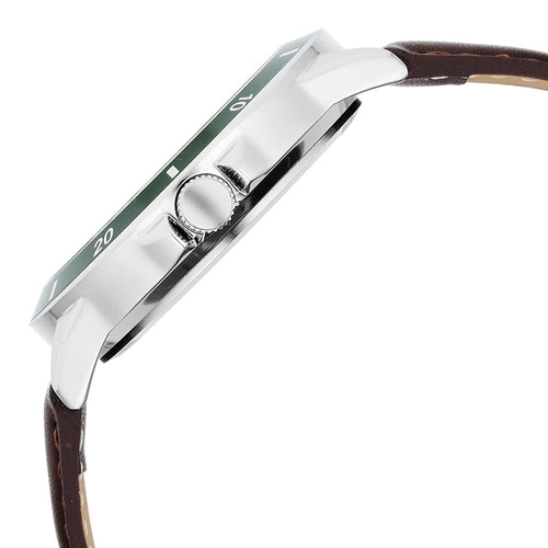Fastrack Stunners X Quartz Analog Green Dial Leather Strap Watch For Guys 38160SL02