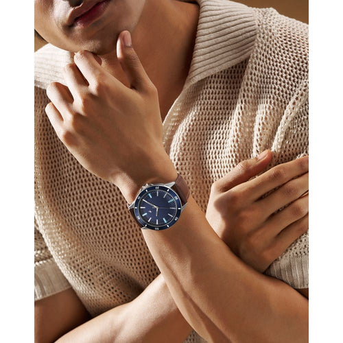 Fastrack Stunners X Quartz Analog Blue Dial Leather Strap Watch For Guys NU38160SL04