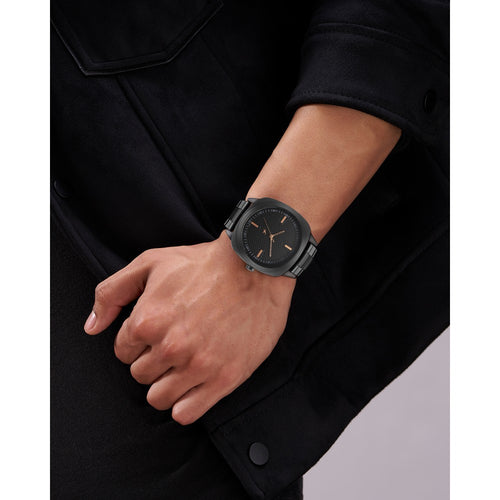 Fastrack Stunners X Quartz Analog Black Dial Stainless Steel Strap Watch For Guys 38161NM01