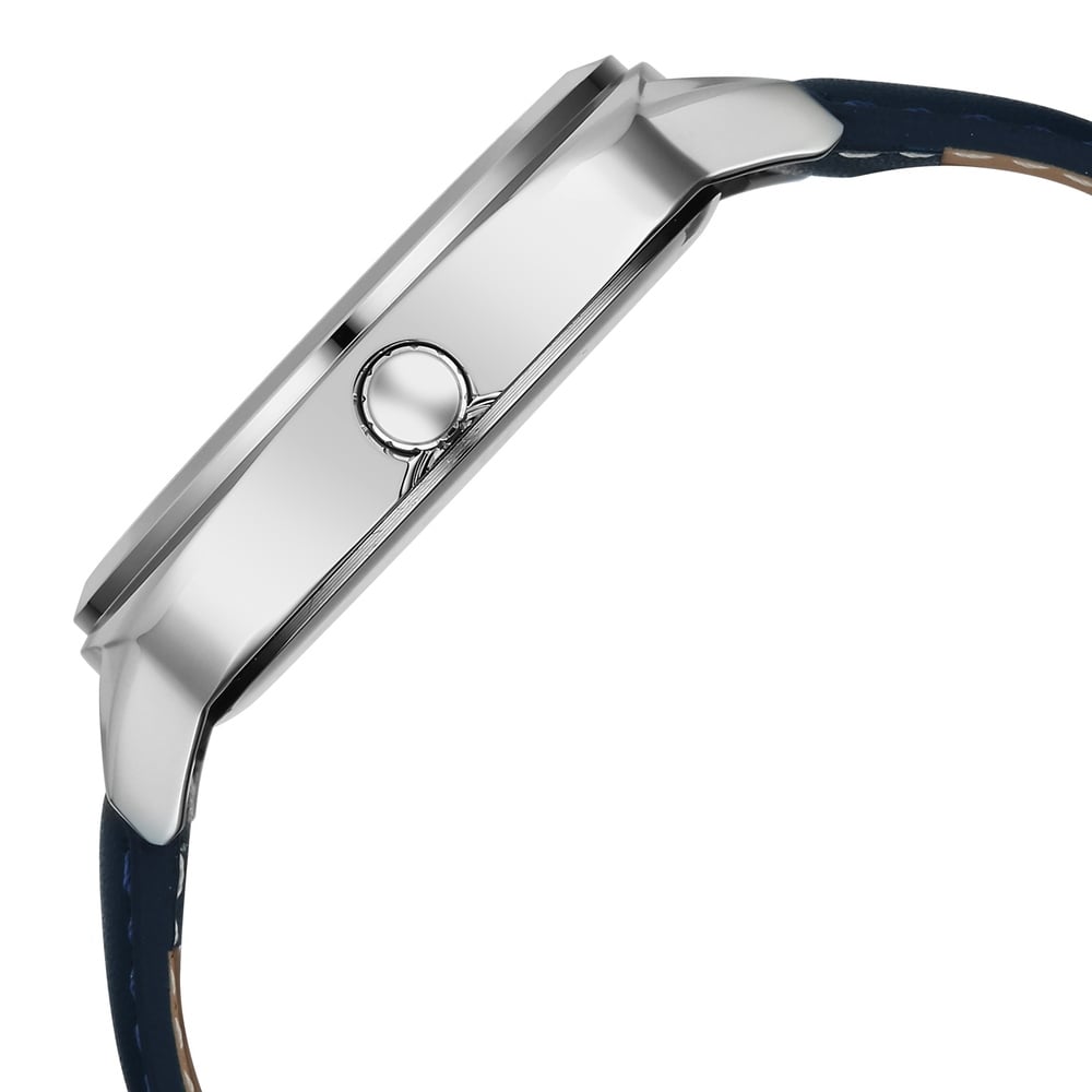 Fastrack Stunners Quartz Analog Blue Dial Grey Leather Strap Watch For Guys 38161SL02