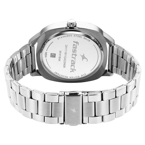 Fastrack Stunners X Quartz Analog Green Dial Stainless Steel Strap Watch For Guys 38161SM01