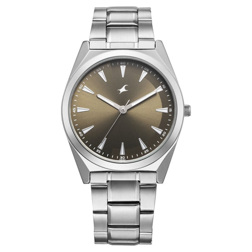 Fastrack Stunners X Quartz Analog Green Dial Stainless Steel Strap Watch For Guys 38162SM02