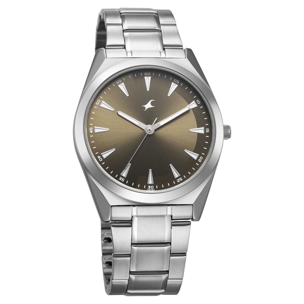 Fastrack Stunners X Quartz Analog Green Dial Stainless Steel Strap Watch For Guys 38162SM02
