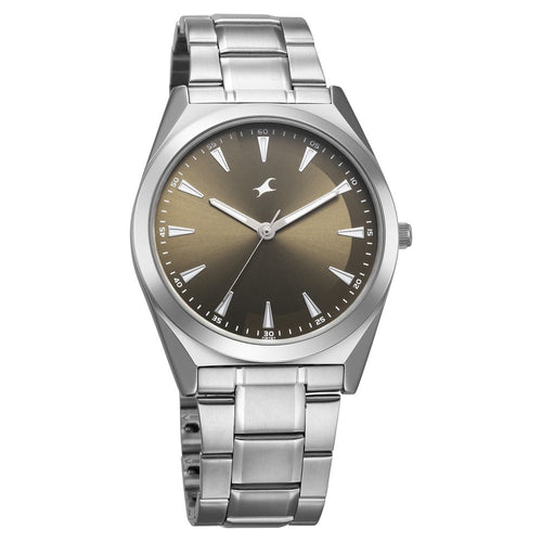 Fastrack Stunners X Quartz Analog Green Dial Stainless Steel Strap Watch For Guys 38162SM02