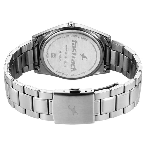 Fastrack Stunners X Quartz Analog Green Dial Stainless Steel Strap Watch For Guys 38162SM02