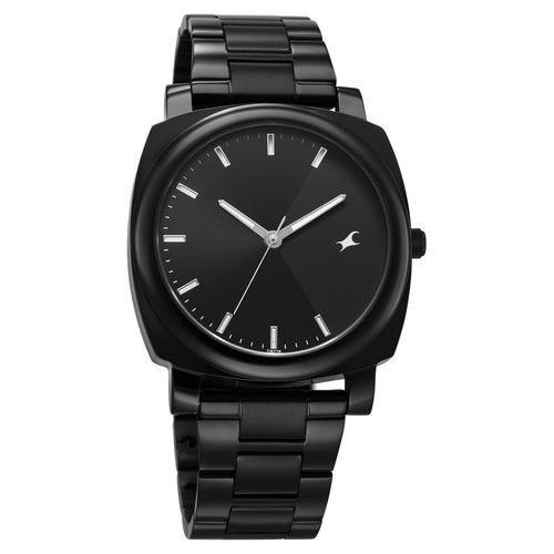 Fastrack Stunners X Quartz Analog Black Dial Stainless Steel Strap Watch For Guys 38164NM01