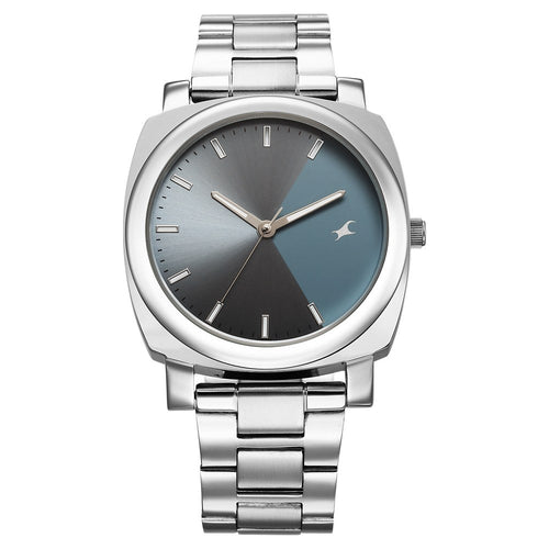 Fastrack Stunners X Quartz Analog Blue Dial Stainless Steel Strap Watch For Guys 38164SM01