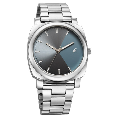 Fastrack Stunners X Quartz Analog Blue Dial Stainless Steel Strap Watch For Guys 38164SM01