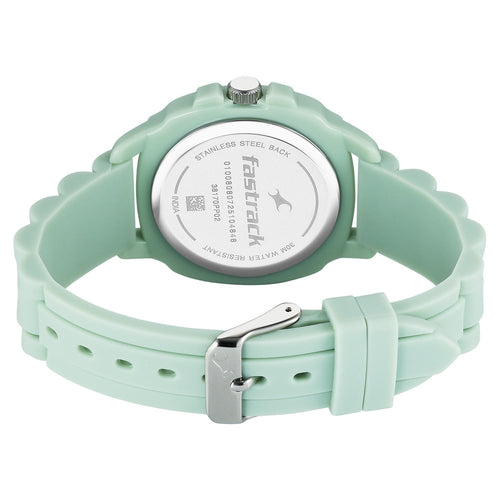 Fastrack Hype Bounce Quartz Analog Green Dial Green Silicone Strap Watch For Guys 38170PP02