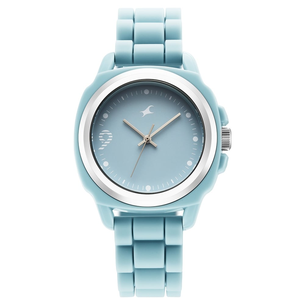 Fastrack Hype Bounce Quartz Analog Blue Dial Blue Silicone Strap Watch For Guys 38170PP03