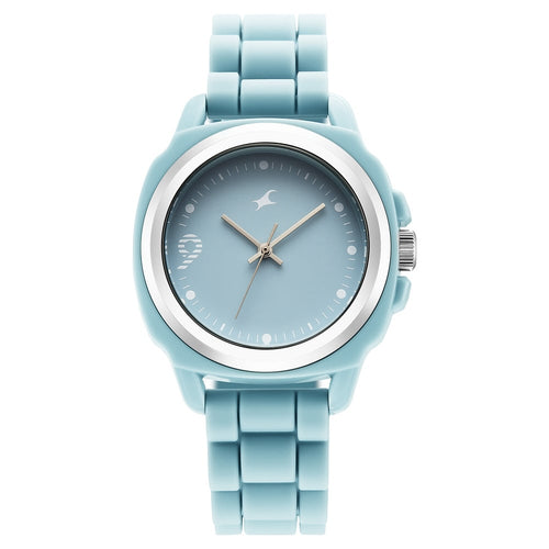 Fastrack Hype Bounce Quartz Analog Blue Dial Blue Silicone Strap Watch For Guys 38170PP03