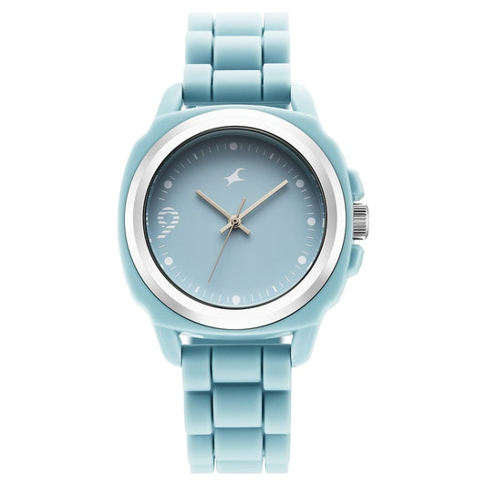 Fastrack Hype Bounce Quartz Analog Blue Dial Blue Silicone Strap Watch For Guys 38170PP03