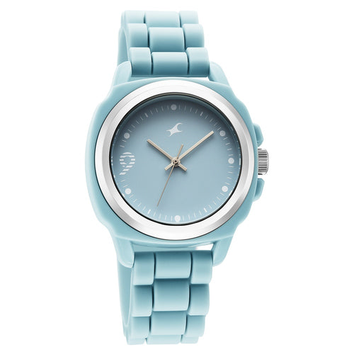 Fastrack Hype Bounce Quartz Analog Blue Dial Blue Silicone Strap Watch For Guys 38170PP03