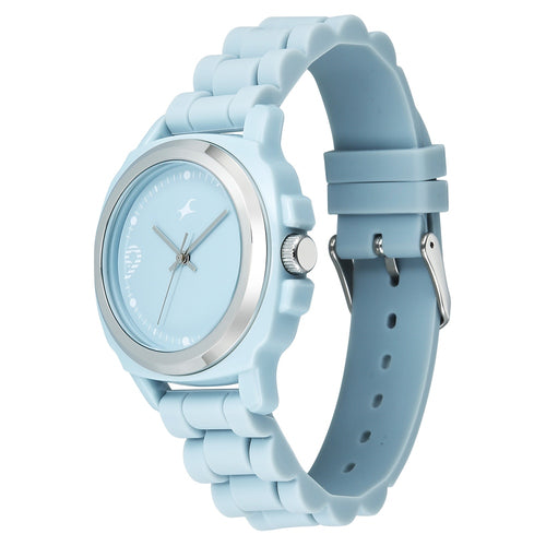Fastrack Hype Bounce Quartz Analog Blue Dial Blue Silicone Strap Watch For Guys 38170PP03