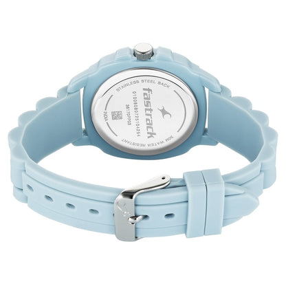 Fastrack Hype Bounce Quartz Analog Blue Dial Blue Silicone Strap Watch For Guys 38170PP03