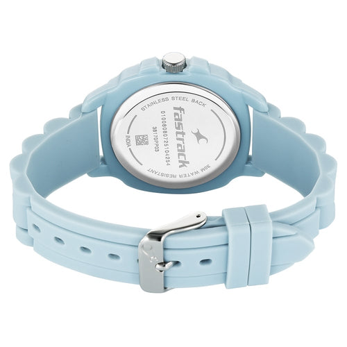 Fastrack Hype Bounce Quartz Analog Blue Dial Blue Silicone Strap Watch For Guys 38170PP03