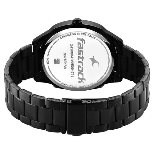 Fastrack Stunners Quartz Analog Green Dial Brown Stainless Steel Strap Watch For Guys 38213NM01