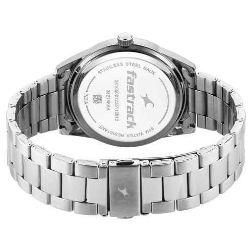 Fastrack Stunners Quartz Analog Teal Dial Silver Stainless Steel Strap Watch For Guys 38215KM01